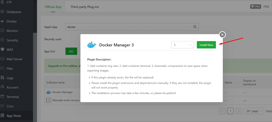 aaPanel, control panel, WordPress 